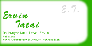 ervin tatai business card
